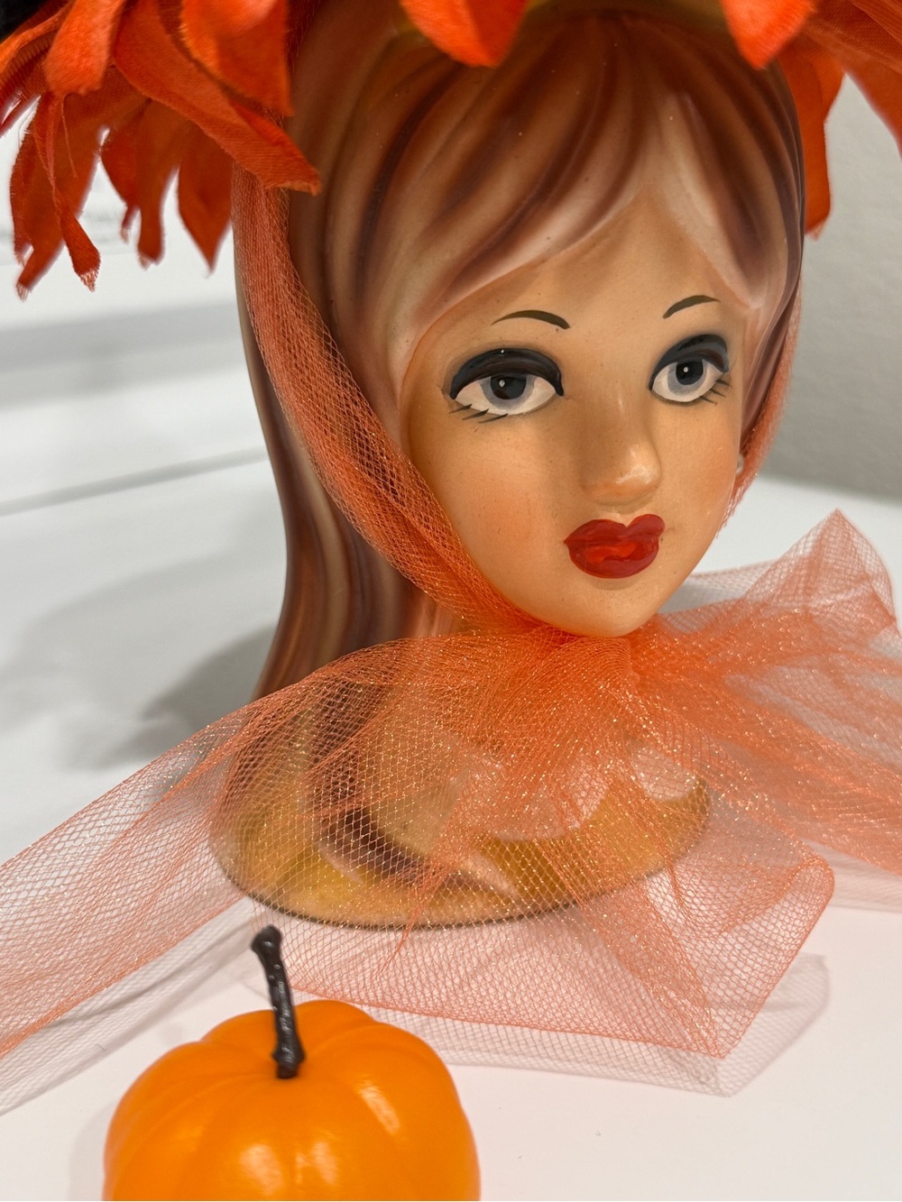 OOAK Fall Teen Witch Head Vase made by Me! - Picture 11 of 17